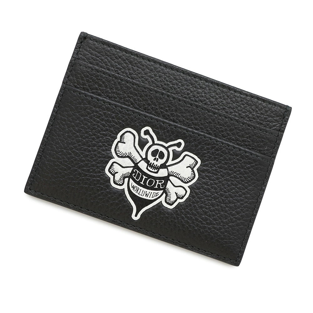 Christian Dior Card Case Wallet Shawn Stussy Collaboration Bee Patch Black